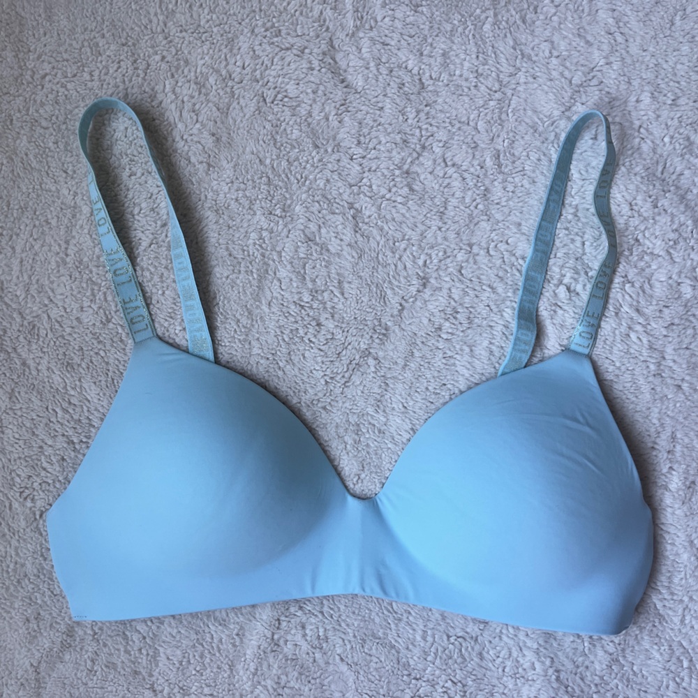 Victoria's Secret Light Blue Wireless T-Shirt Bra